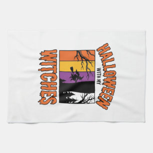 Vintage Halloween Witches Witch Broom T-Shirt Desi Tea Towel