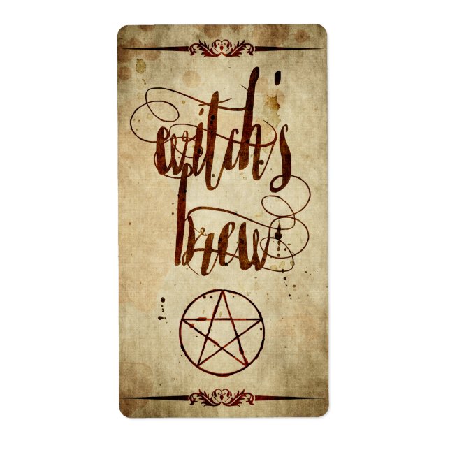 Vintage Halloween Witch's Brew Label (Front)