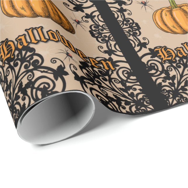 Vintage Halloween Wrapping Paper (Roll Corner)