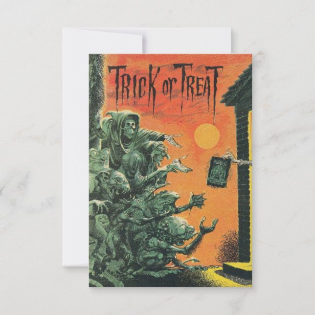 Vintage Halloween Zombie Trick Or Treat (Front)