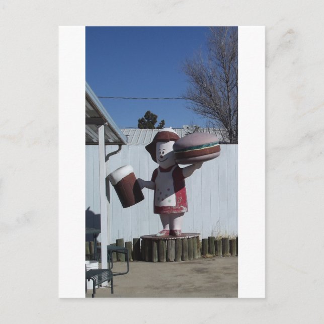 Vintage Hamburger Lady Postcard (Front)