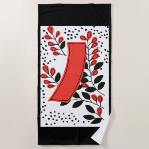 vintage hanafuda card art towel
