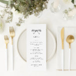 Vintage Hand Drawn Bow Black Wedding Menu<br><div class="desc">Vintage Hand Drawn Bow Black Wedding Menu. Click "customise further" to adjust layout.</div>