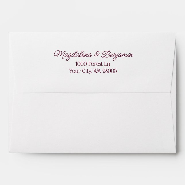 Vintage Hand Drawn Champagne Flutes Blue Wedding Envelope (Back (Top Flap))