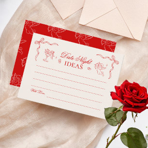 Vintage Hand Drawn Cherub Cupid Date Night Ideas Enclosure Card