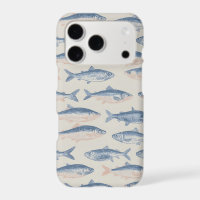Vintage Hand-Drawn Fish Seamless Pattern