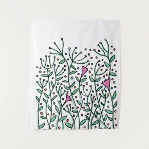 Vintage hand drawn Flowers Magnet Keychain Tapestry