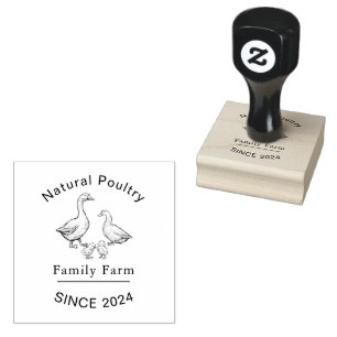 Vintage Hand Drawn Logo for Poultry Farm Rubber Stamp