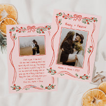 Vintage Hand-Drawn Merry And Married Pink 2 Photo