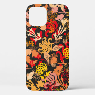 Vintage hand drawn seamless floral pattern iPhone 12 case