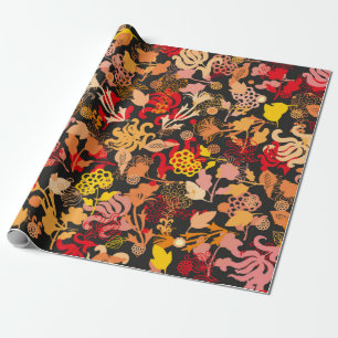 Vintage hand drawn seamless floral pattern wrapping paper