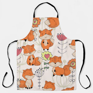 vintage hand drawn seamless pattern. Cute cartoon Apron
