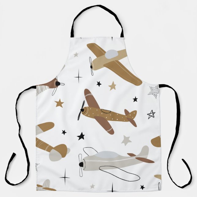 Vintage hand-drawn seamless repeating children sim apron (Front)