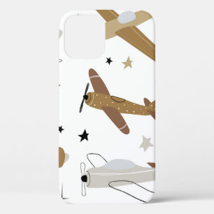Vintage hand-drawn seamless repeating children sim iPhone 12 case