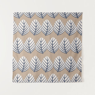 vintage hand drawn simple and modern leaf motif se tapestry