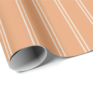 Vintage Hand Drawn Stripes   Rustic Muted Apricot Wrapping Paper