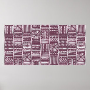 Vintage Hand Drawn Vintage Ethnic Style Seamless P Poster
