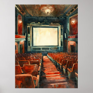 Vintage Hand-Drawn Watercolor Mandala Poster