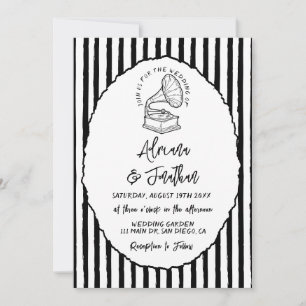 Vintage Hand Painted Wedding Invitation