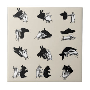 Vintage Hand Puppet Shadow Games Tile