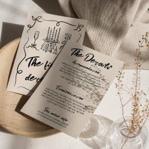 Vintage Hand Written Drawn Modern Wedding Details Enclosure Card