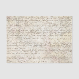 Vintage Hand Written Letter Script Map Decoupage Tissue Paper