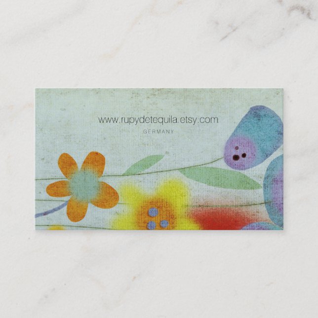 Vintage Handmade Flowers Business Card (Front)