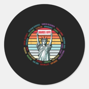 Vintage Hands Off Protest Anti Trump Classic Round Sticker