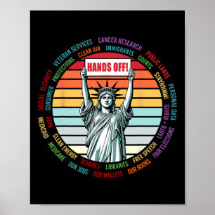 Vintage Hands Off Protest Anti Trump Poster