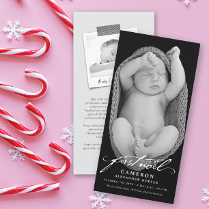 Vintage Handwriting Script Baby's First Noel Photo Holiday Card