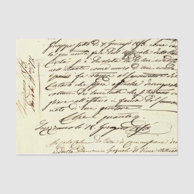 Vintage Handwriting  Tissue Paper (Front)