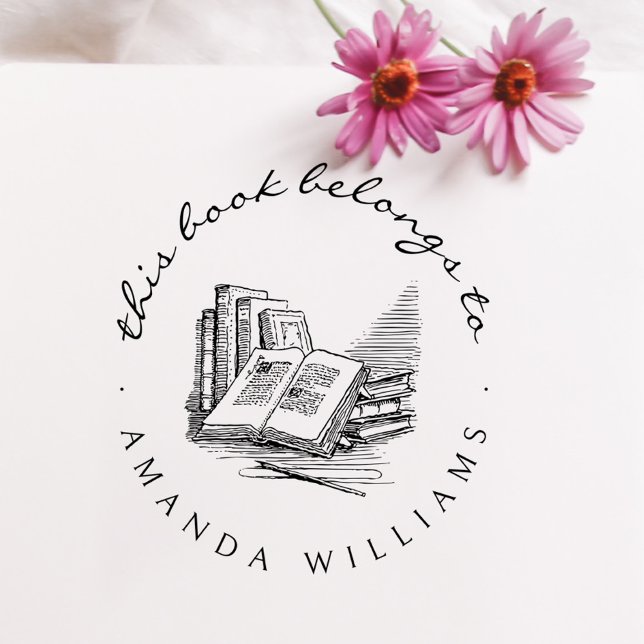 Vintage Handwritten Custom Library Books Rubber Stamp (Creator Uploaded)