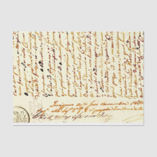 Vintage Handwritten Document Tissue Paper