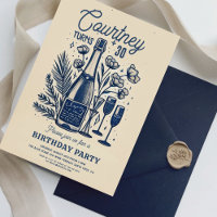 Vintage Handwritten Scribble Drawing 30th Birthday