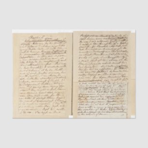 Vintage Handwritten Script British 1700s Tissue Paper