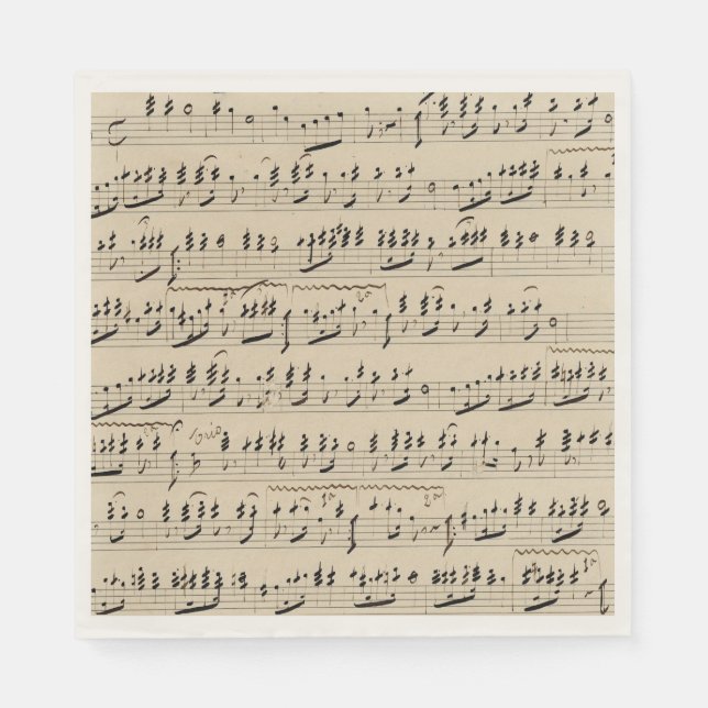 Vintage Handwritten Sheet Music Napkin (Front)