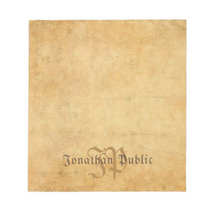 Vintage Handwritten Text Monogram Template Cool Notepad