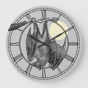 Vintage Hanging Bat Large Clock