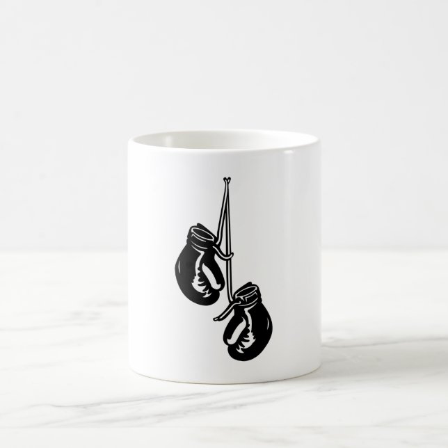 Vintage Hanging Boxing Gloves Retro Fighter Coffee Mug (Center)