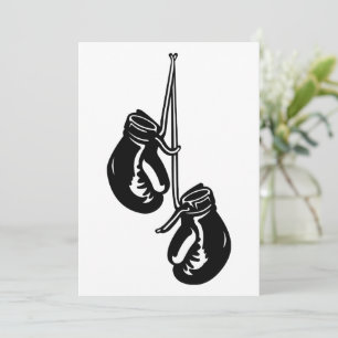 Vintage Hanging Boxing Gloves Retro Fighter Invitation