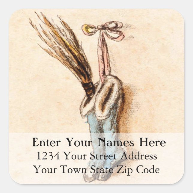 Vintage Hanging Christmas Stockings Address Label (Front)