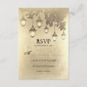 Vintage hanging lamps WEDDING RSVP CARDS