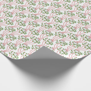 Vintage Hanging Mistletoe Christmas Pattern Wrapping Paper