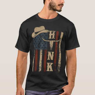 Vintage Hank Cowboy Usa Flag For T-Shirt