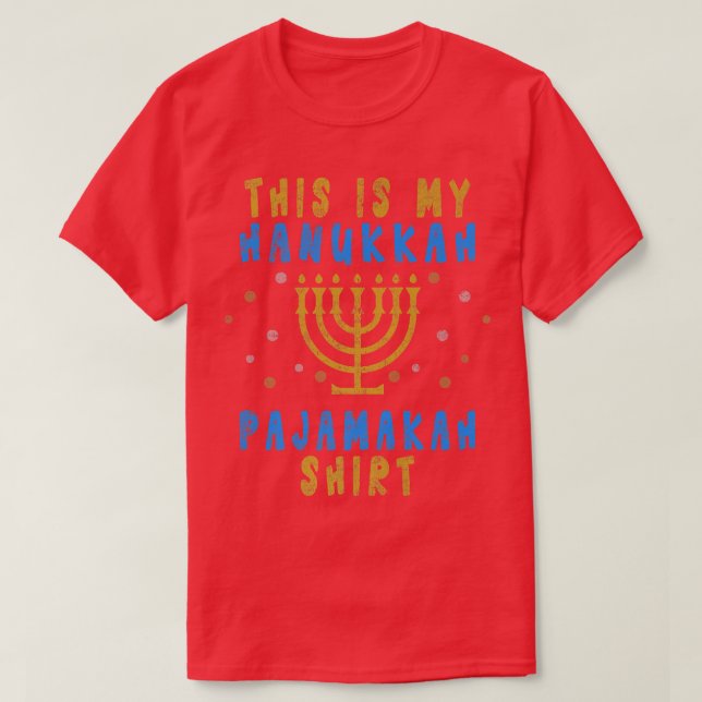 Vintage Hanukkah Pajamakah  Funny Jewish Festival  T-Shirt (Design Front)