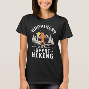 Vintage Happiness Is A Day Spent Hiking Fun Advent T-Shirt