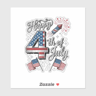 Vintage Happy 4th of July Patriotic Firework Shirt