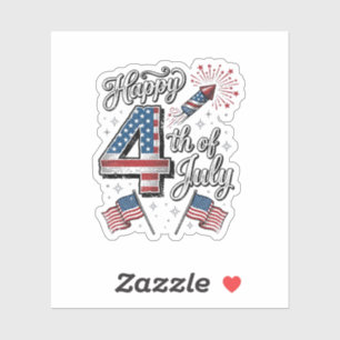 Vintage Happy 4th of July Patriotic Firework Shirt