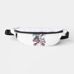 Vintage Happy 4th of July Patriotic Firework Shirt Bum Bags