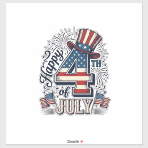 Vintage Happy 4th of July Patriotic Hat Vector Des